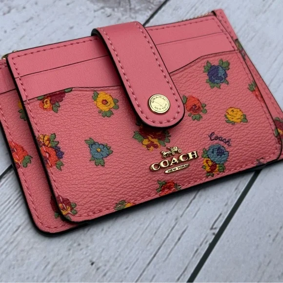 Coach Pink Floral Key & Card Holder - Picture 9 of 9
